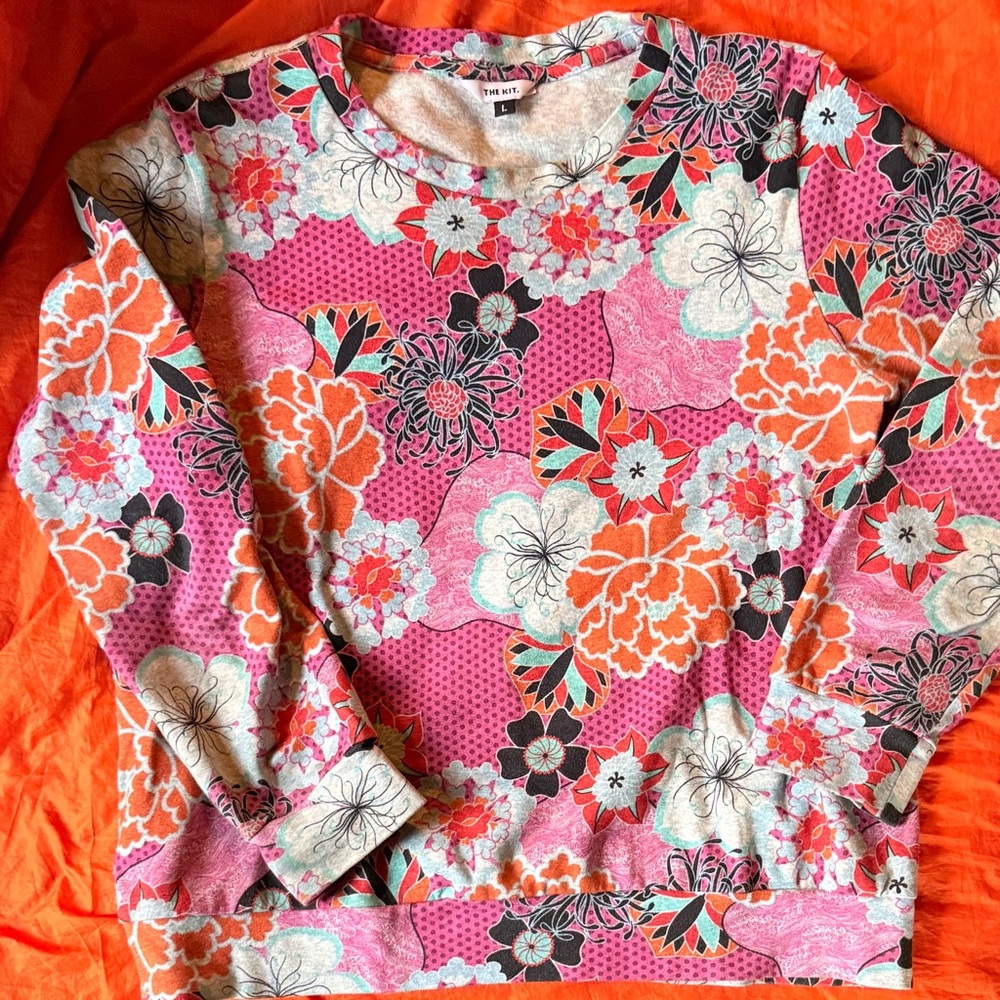 The Kit Pink & Orange Floral Pullover Sweatshirt